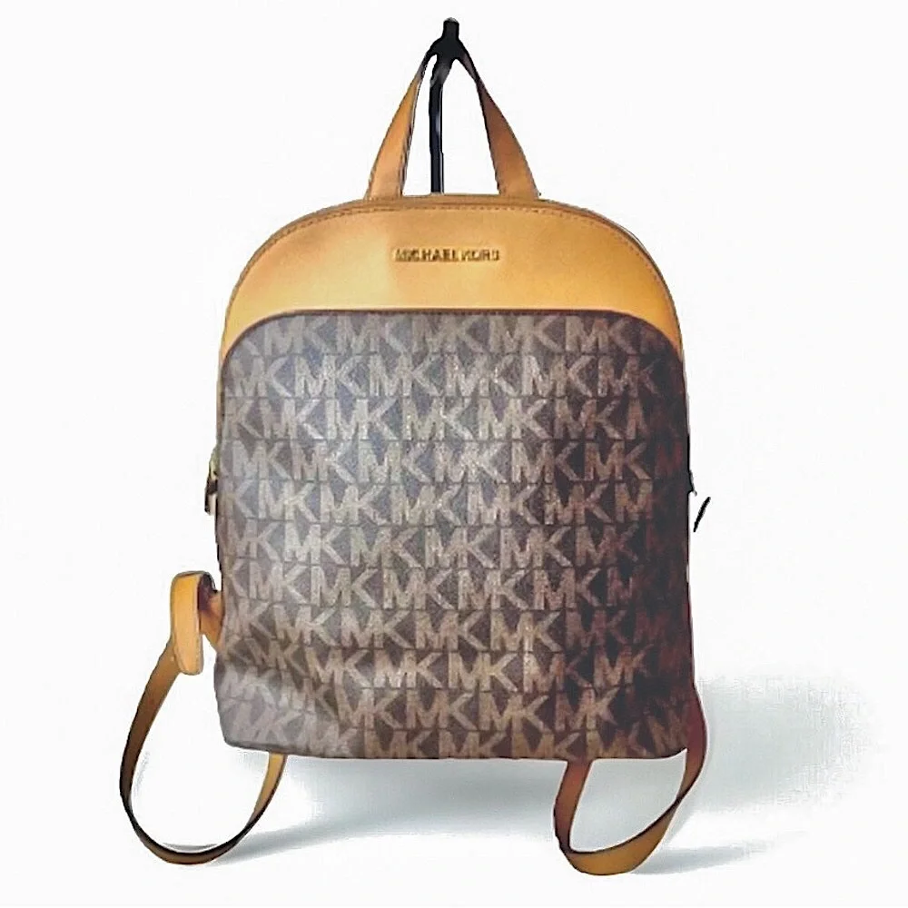 MICHAEL KORS MK Monogram Bicolor Leather & Coated Canvas Tech Backpack NWT - Picture 17 of 17